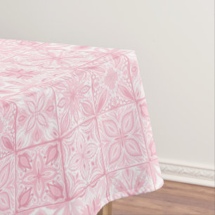 Toalha De Mesa azulejos ornamentados cor-de-rosa