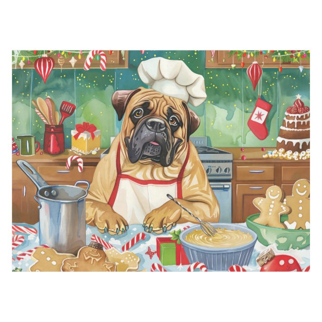 Toalha De Mesa Baking Feriado Bullmastiff (Frente (Horizontal))