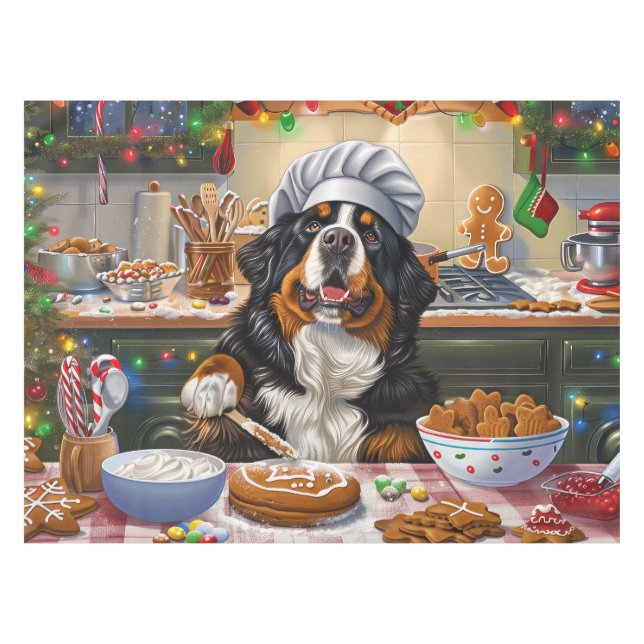 Toalha De Mesa Baking no Natal da Montanha Bernese (Frente (Horizontal))
