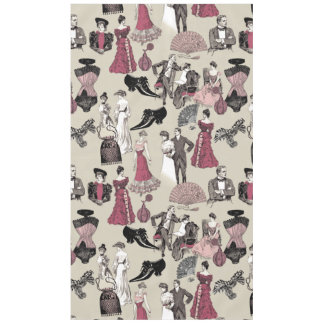 Toalha De Mesa ballroom victorian era fashion toile beige