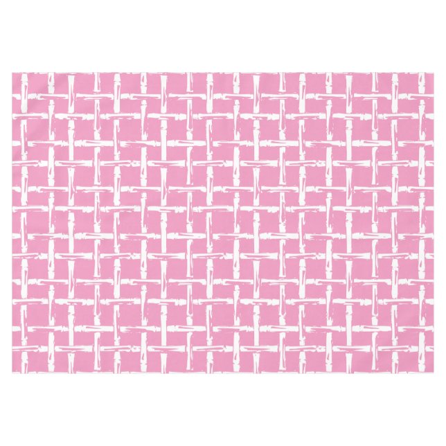 Toalha De Mesa Bambu Préppy – Coordenada Costeira Rosa (Frente (Horizontal))