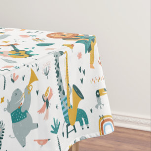 Toalha De Mesa Banda de animais de desenho animado