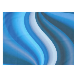 Toalha De Mesa Bandas de ondas Abstrato azuis simples e elegantes