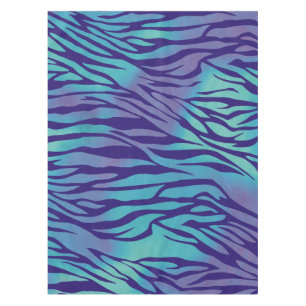 Toalha De Mesa Bandas De Zebra Azul E Púrpura