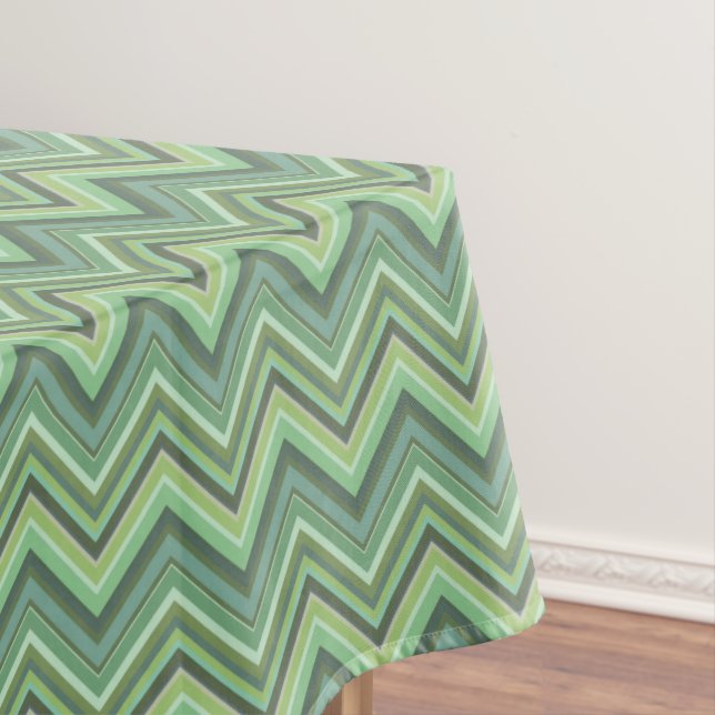 Toalha De Mesa Bandas de ziguezague verde-oliva (Posição Original)