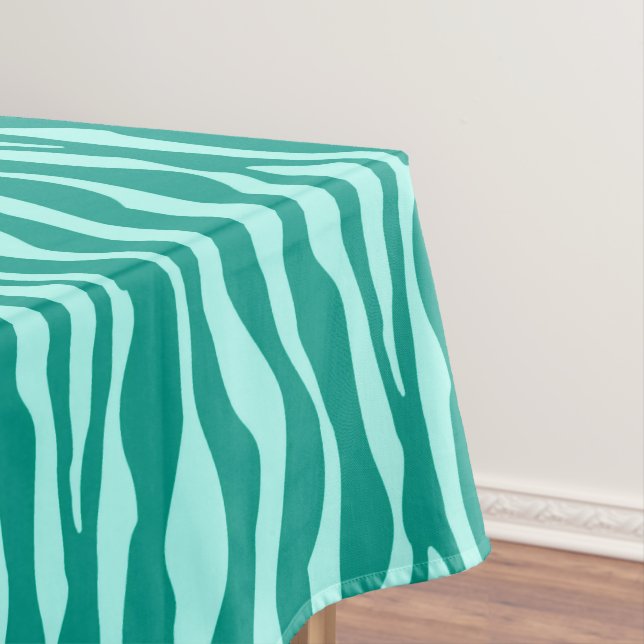 Toalha De Mesa Bandas-zebra - Turquesa e Aqua (Posição Original)