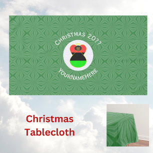 Toalha De Mesa Bandeira Afro-Americana Anjo de Natal Personalizad