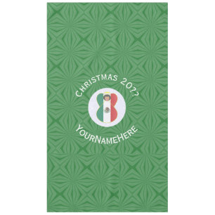 Toalha De Mesa Bandeira de Natal Anjo Mexicano com Texto Personal