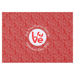 Toalha De Mesa Bandeira Personalizada LOVE Vermelho Canadense