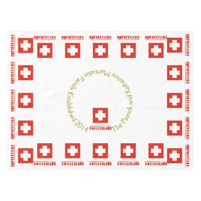 Toalha De Mesa Bandeira Suíça e Suíça (Frente (Horizontal))