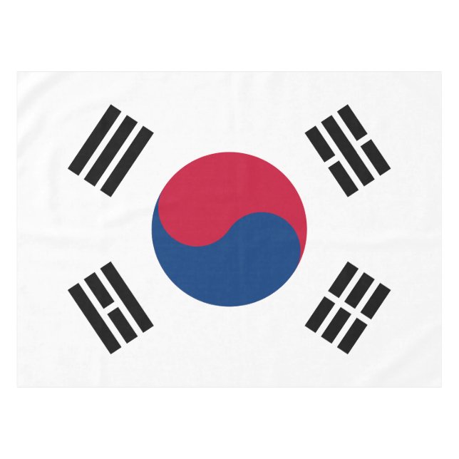 Toalha De Mesa Bandeira Sul-Coreana Tablecloth (Frente (Horizontal))
