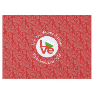 Toalha De Mesa Bandeira Vermelha Búlgara LOVE Personalizada