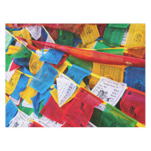 Toalha De Mesa Bandeiras de oração tibetanas coloridas - Tibete