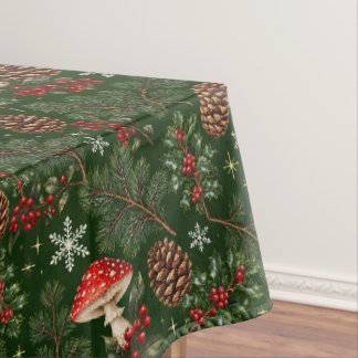 Toalha De Mesa Banquete de Natal na Floresta de Cogumelos