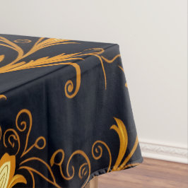 Toalha De Mesa "Barockes Ornament-Muster in Gold und Schwarz" Dec