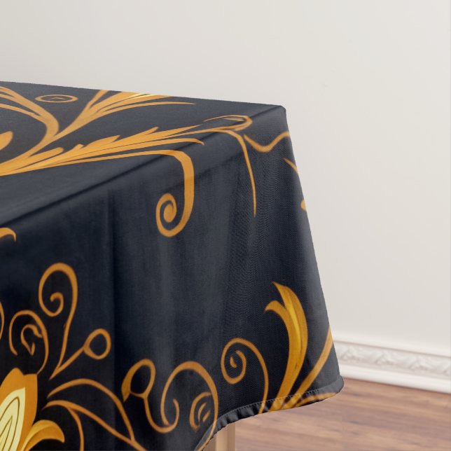 Toalha De Mesa "Barockes Ornament-Muster in Gold und Schwarz" Dec (Posição Original)