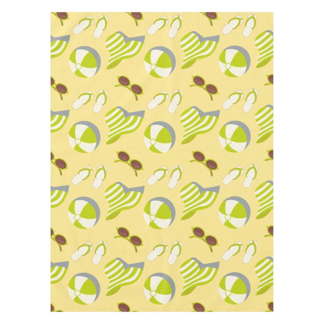 Toalha De Mesa Beach vacay pattern with sunglasses and sun hat  (Frente)
