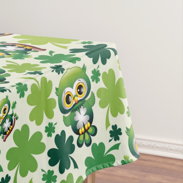 Toalha De Mesa Bebê Coruja Fofo St Patrick Desenho Animado (Posição Original)
