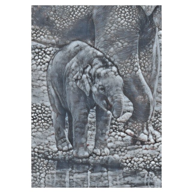 Toalha De Mesa bebê elefante de bolha engraçada (Frente)