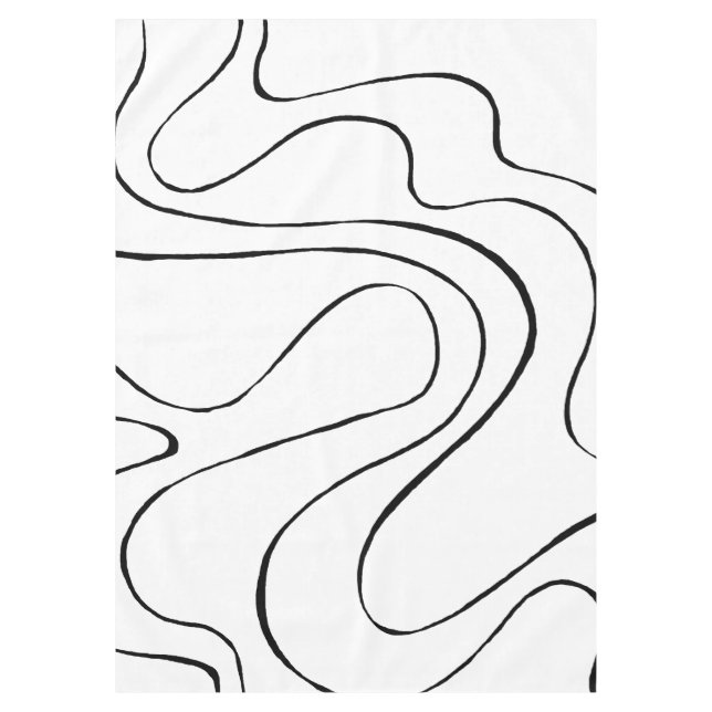 Toalha De Mesa Bei e Fluxo 2 - Preto e Branco (Frente)