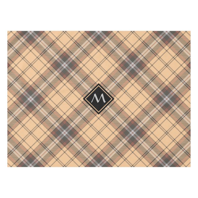 Toalha De Mesa Beige e Brown Tartan (Frente (Horizontal))