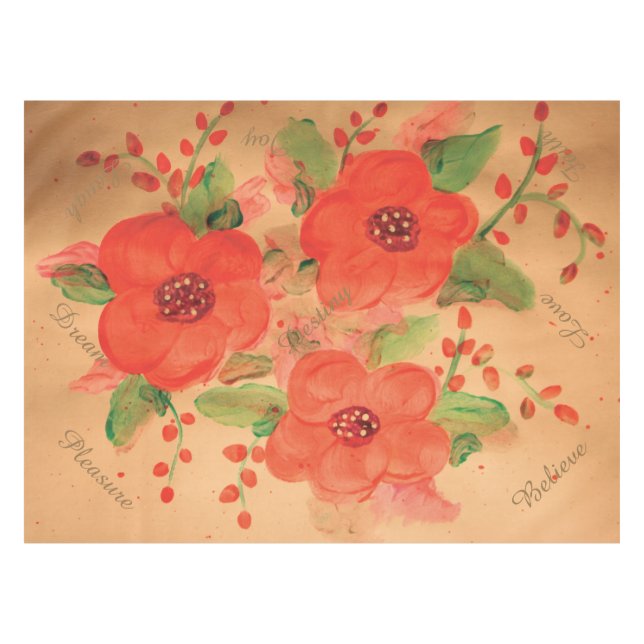 Toalha De Mesa Bella Tablecloth com Vermelho (Frente (Horizontal))