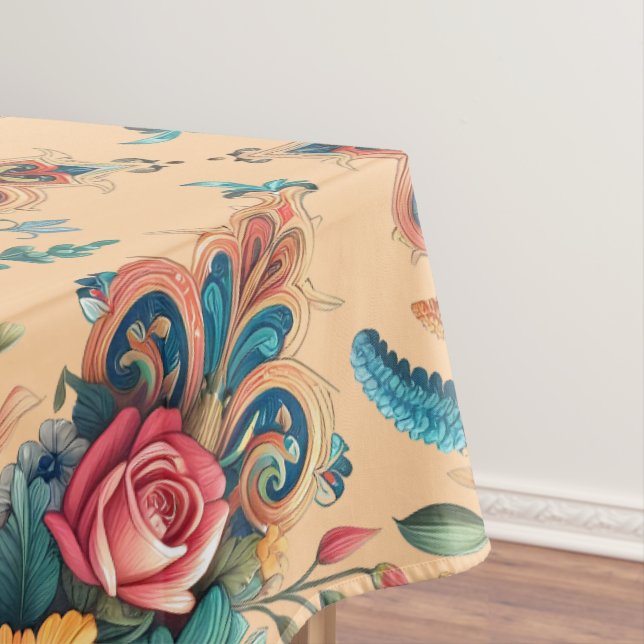 Toalha De Mesa Belo padrão das flores de verões (Posição Original)