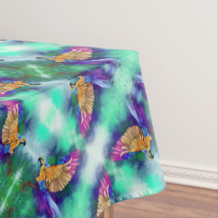 Toalha De Mesa Belo Papagaio Colorido - Cores d'Água Migradas