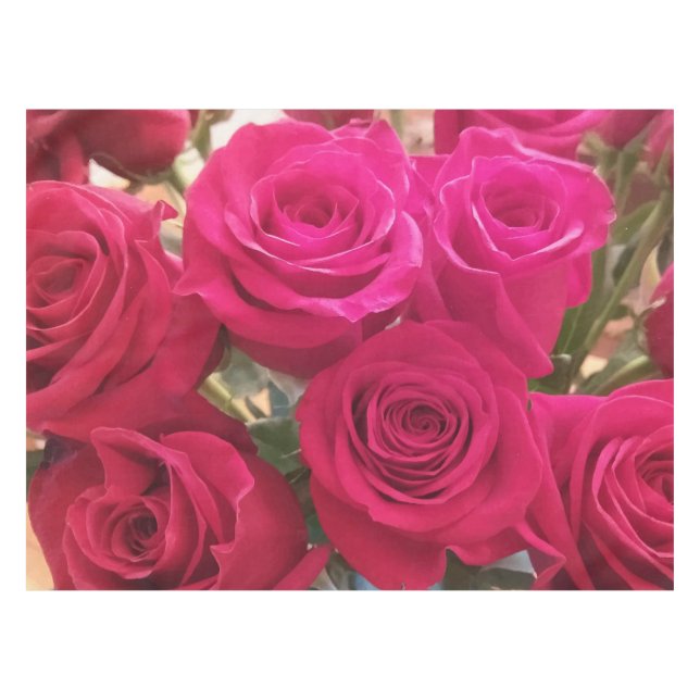 Toalha De Mesa Belo Rosa vermelha de Impressões Real (Frente (Horizontal))