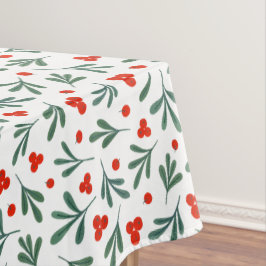 Toalha De Mesa Berries E Planta De Inverno Deixam O Padrão Sem Co