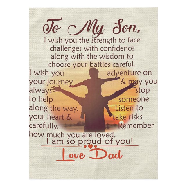 Toalha De Mesa Best Gift For Son | To My Son Quotes (Frente)