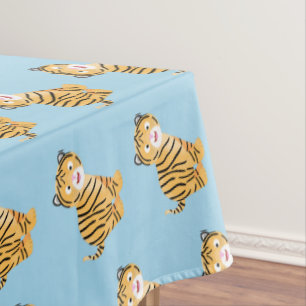 Toalha De Mesa Bicho de tigre feliz e bonito