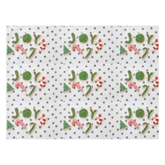 Toalha De Mesa Biscoitos de Natal alegres (Frente (Horizontal))