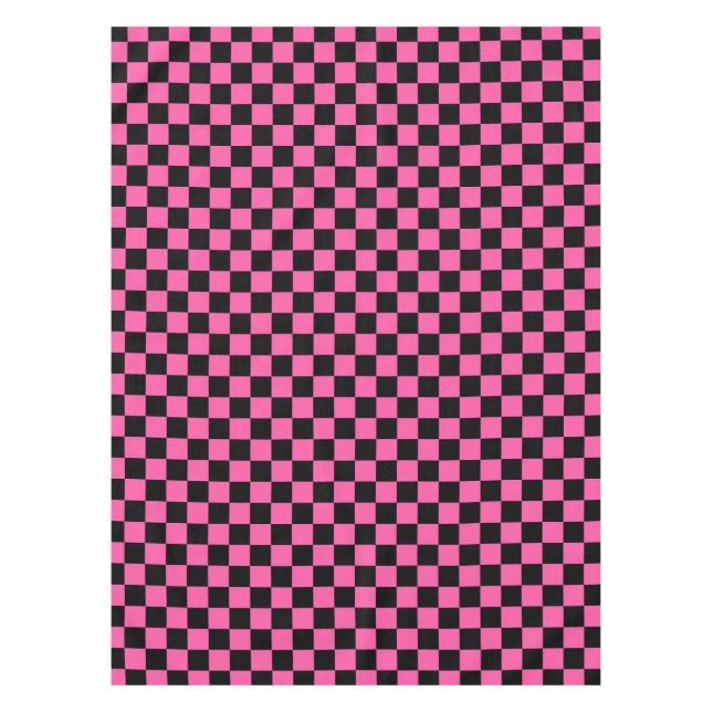 Toalha De Mesa Black and pink checkerboard pattern (Frente)