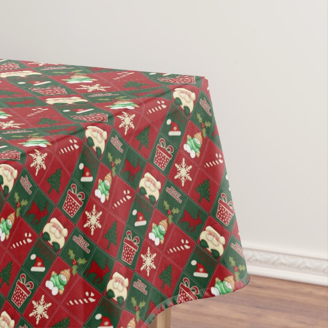 Toalha De Mesa Blocos Natal - 52x70 ALGODÃO (Posição Original)