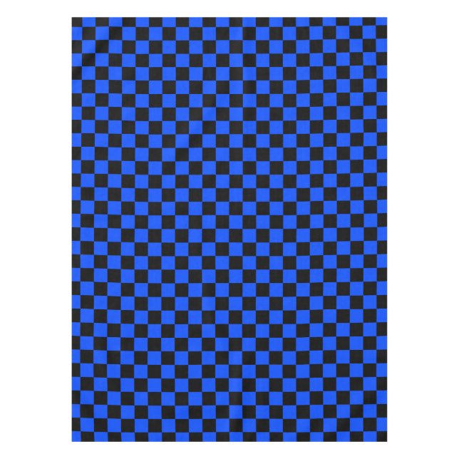 Toalha De Mesa Blue and black checkerboard pattern (Frente)