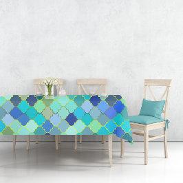 Toalha De Mesa Blue Aqua Moroccan Mosaic