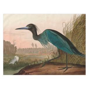 Toalha De Mesa Blue Crane ou Heron Birds of America Audubon Impre