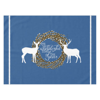 Toalha De Mesa Blue Deer Mais Maravilhoso Time Wreath Tablecloth