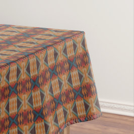 Toalha De Mesa Blue Teal Dark Beige Orange Red Tribal Art
