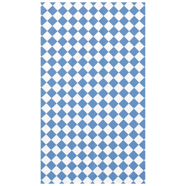 Toalha De Mesa Blue White Checker Diamond Pattern (Frente)