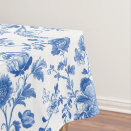 Toalha De Mesa Blue White Vintage Toile Floral