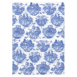Toalha De Mesa Blue Willow Animal Rabbit Fox Deer Oriental Design