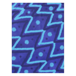 Toalha De Mesa Blue Zig Zags Dots Funky Pattern 