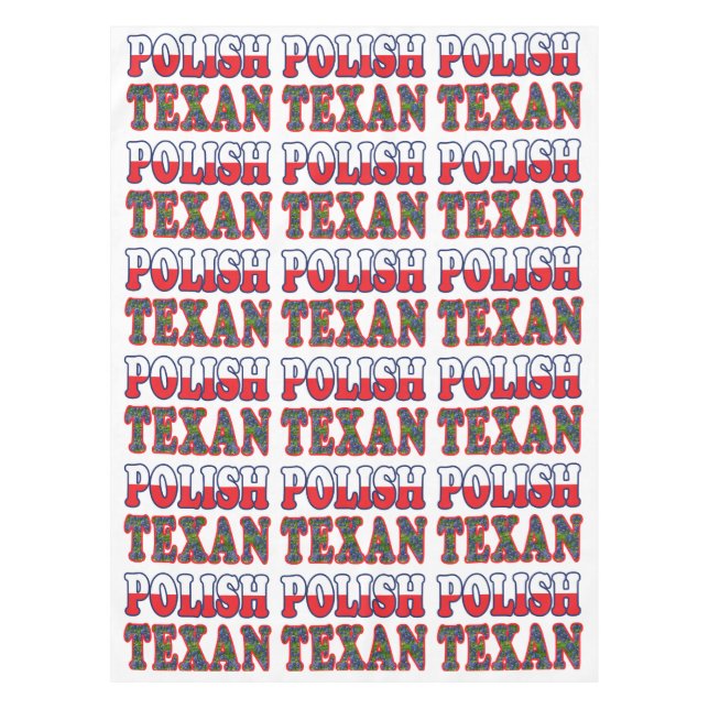 Toalha De Mesa Bluebonnets de texto polonês (Frente)