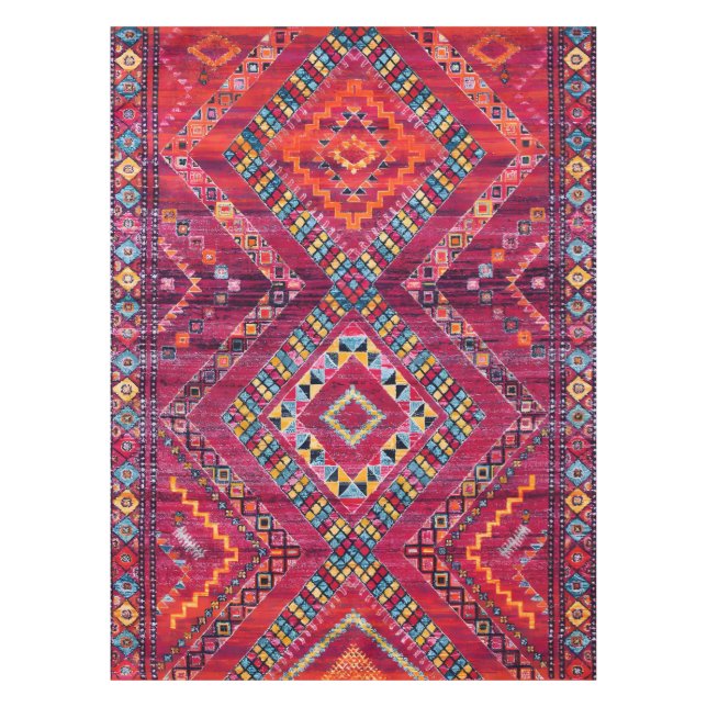 Toalha De Mesa Blush Bazaar: Herança Marroquina Rosa Elegância (Frente)