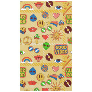 Toalha De Mesa boas vibrações alienígena groovy arte pop xadrez d