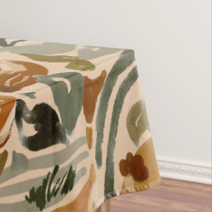 Toalha De Mesa Boho Autumn Terracotta Floral Ação de Graças Queda