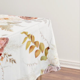 Toalha De Mesa Boho Bege, Grama das Pampas Terracota Aquarela We