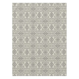 Toalha De Mesa Boho Floral Damask Line Art, Black on Beige